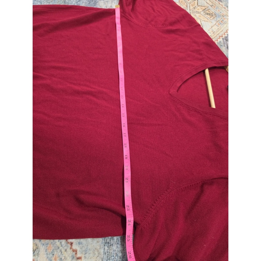 Brooks Brothers Mens Sweater Lot XL Merino Wool V Neck Red Gray Pullover - Picture 5 of 9